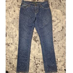 Ralph Lauren Mosaic Print Modern Skinny Straight Leg Boho Artsy